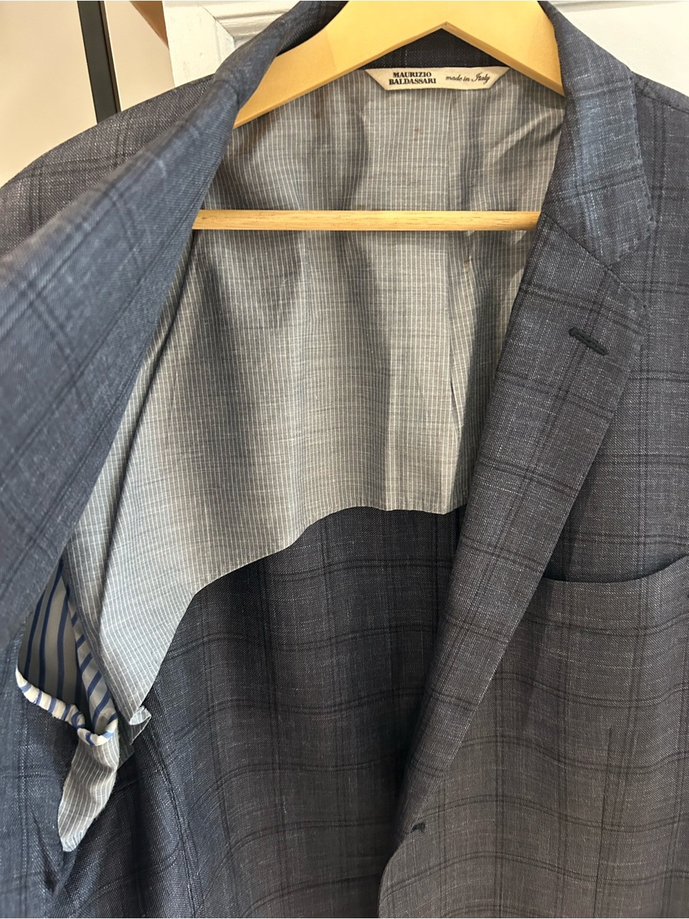 Harry Rosen Dark/Navy Blue Windowpane Sport Coat - Picture 4 of 12